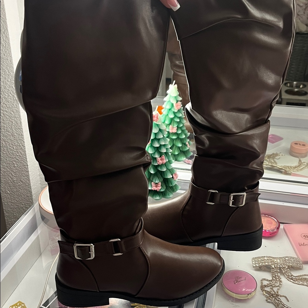 Brown Knee-High Boots